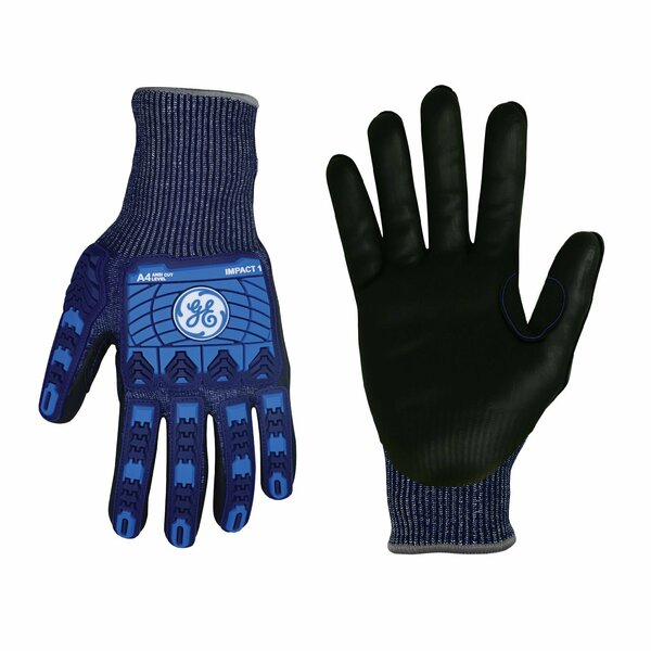 Ge Impact Gloves, Micro Foam Nitrile, 13GA, 1Pair, L GG242LC